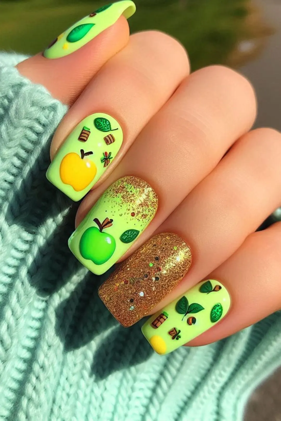 Explore stunning green nail designs for fall, featuring glitter, bright colors, and fun seasonal nail art. From deep emerald and olive tones to whimsical autumn-themed stickers, these trendy ideas will add a stylish and festive touch to your autumn look.