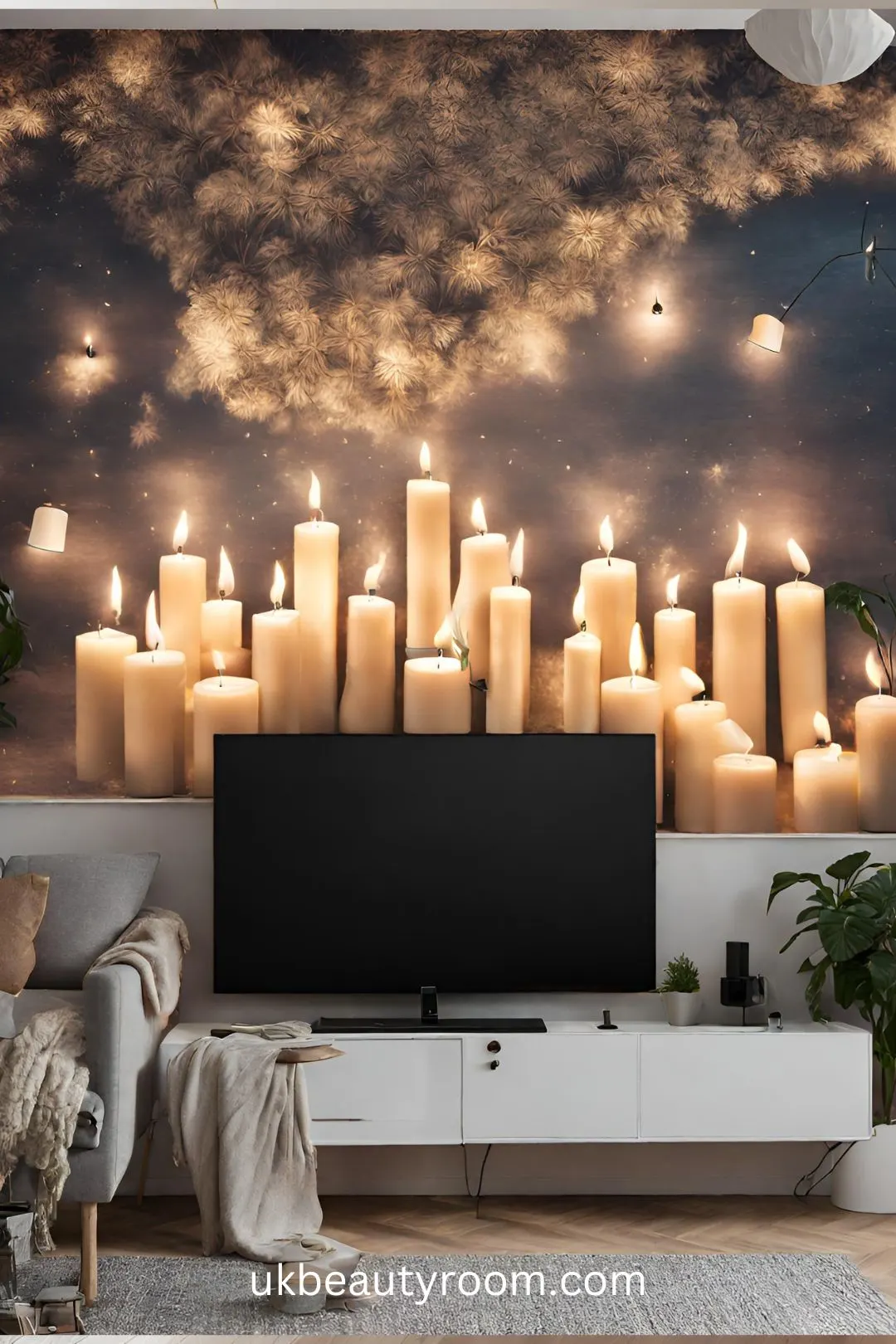 wall art with candles