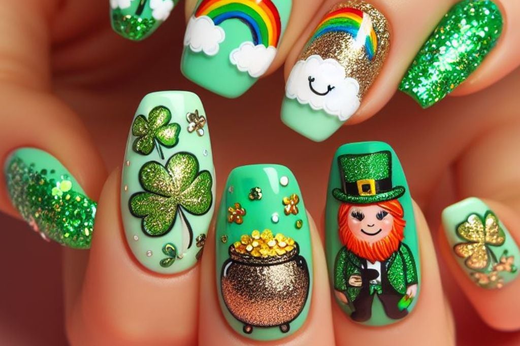 St Patrick's Day Nails