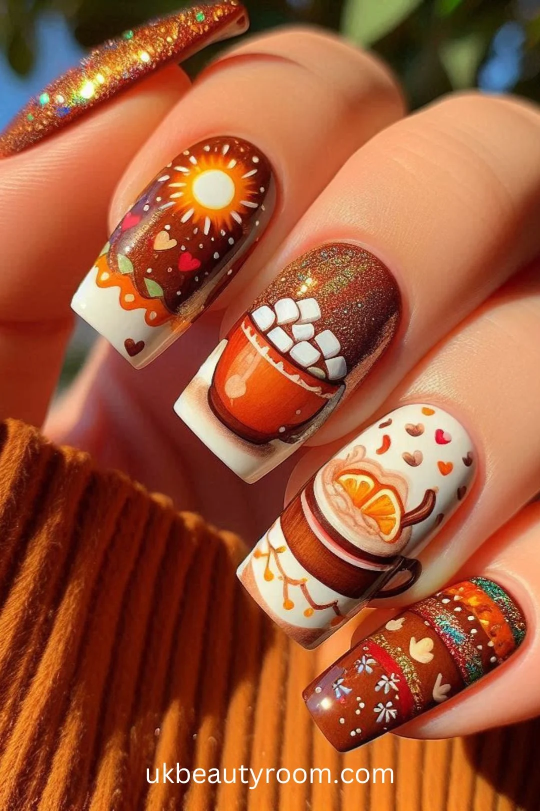 Thanksgiving is a time for gratitude, family, and festive gatherings. Celebrate the season with one of these 25 creative nail designs that reflect the holiday spirit!  Fall, ideas, short, art, colors, inspo, snoopy, designs acrylic, easy, simple.