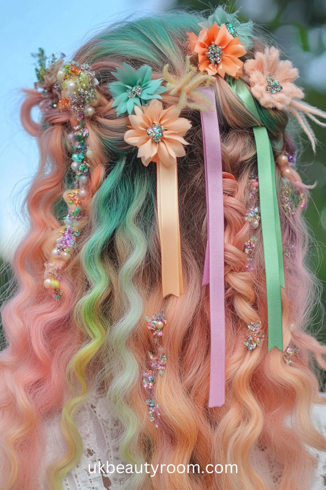 Festivals are the perfect time to express your unique style through creative and colorful hairstyles.  Whether you're heading to a music festival, a summer fair, or a renaissance event, these 23 ideas will ensure your hair is as memorable as the experience!  Simple, short, music, curly hair, rave, braids, long hair, summer, easy, country, bangs, renaissance, 2024, ponytail, updo, easy, with fake hair.