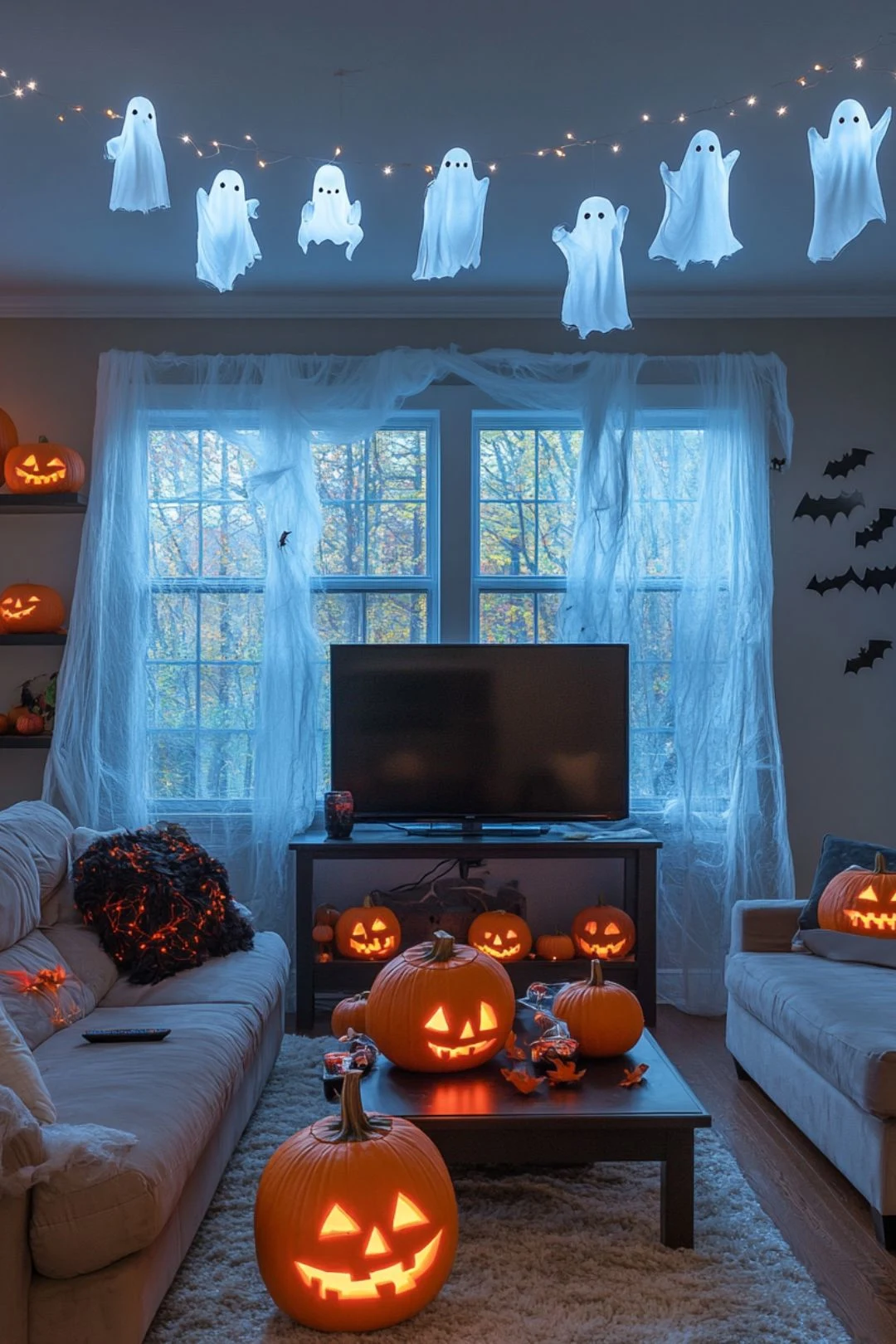 Want to add Halloween spirit to your living room? Whether you're hosting a party or just celebrating the season, the right decorations can make a big impact. Here are 21 creative Halloween decoration ideas to transform your space. Classy, Farmhouse, simple, cute, cozy, homemade, modern, vintage, elegant, ideas, party, traditional, minimalist, DIY, indoor.