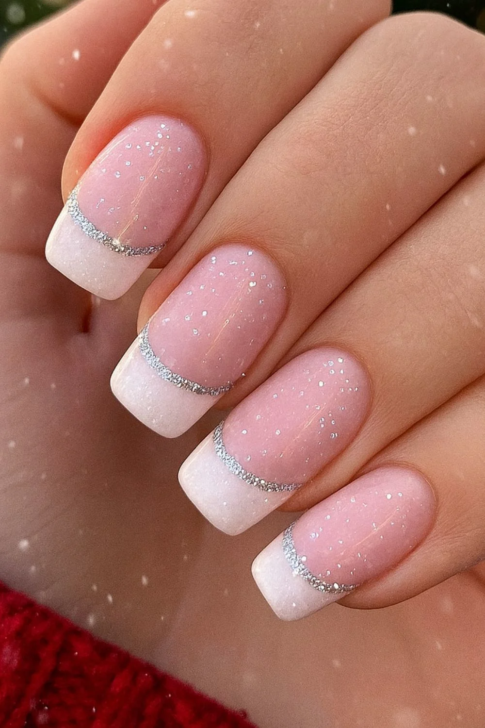 pink christmas nails