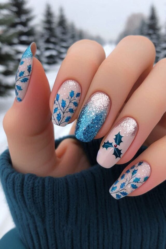 61 Stunning Blue Christmas Nail Ideas for 2025