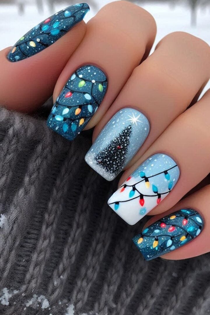 61 Stunning Blue Christmas Nail Ideas for 2025