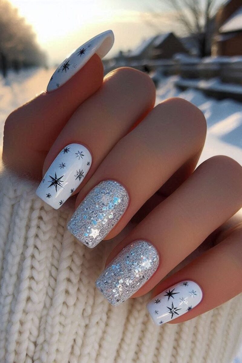 73 White Christmas Nail Ideas to Try This Winter