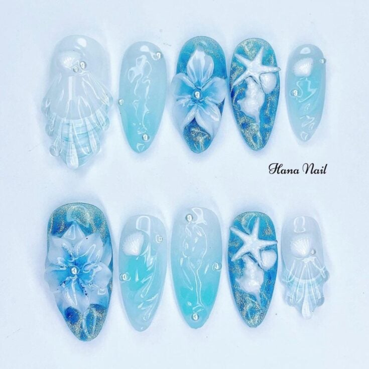 Image for Glossy Mermaid Jelly Nails 🐚💦
