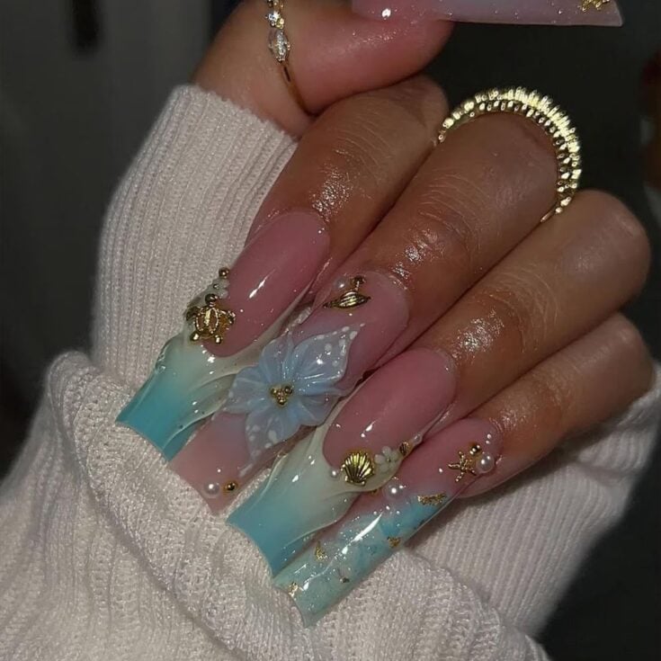 Image for Mermaidcore Aqua Nails 🐚🌊
