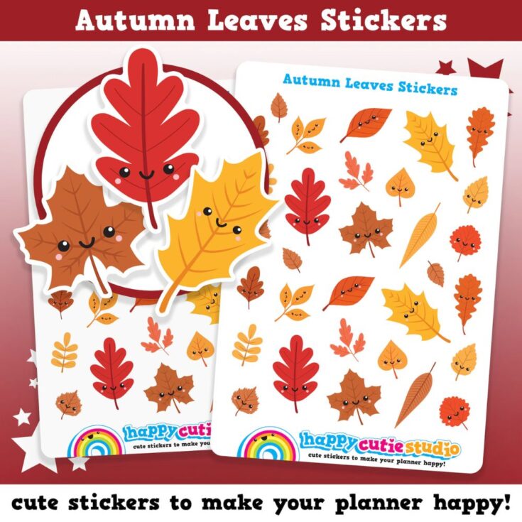 Image for 30 Autumn Leaves Planner Stickers 🍁🗓️