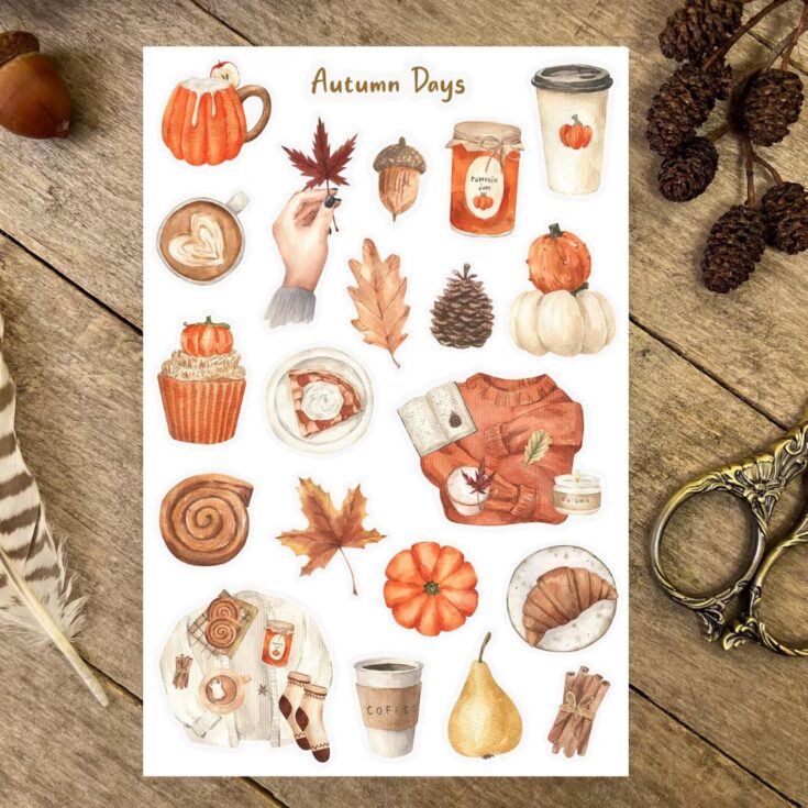 Image for Autumn Days Sticker Sheet 🍐☕