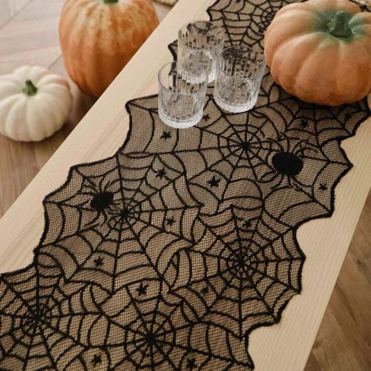 Image for 🕸️ Black Spider Web Table Runner