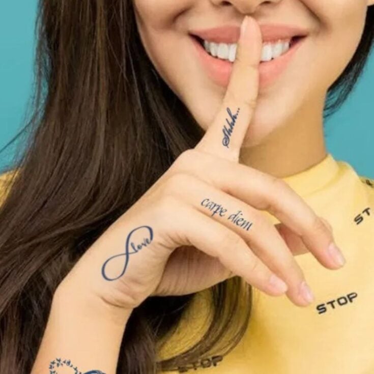 Image for Infinity & Script Hand Tattoos