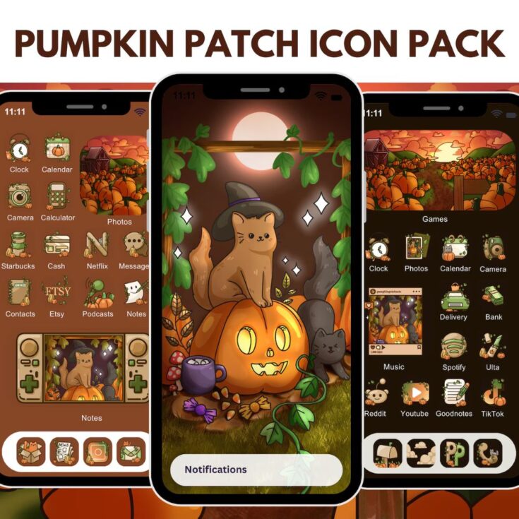 Image for Pumpkin Patch Cat Icons 🎃🐾📲