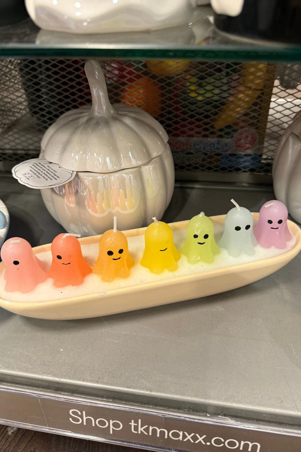 Pastel rainbow ghost Halloween candles set from TK Maxx.
