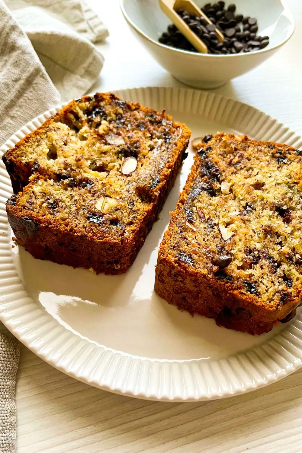 almond chocolate banana bread