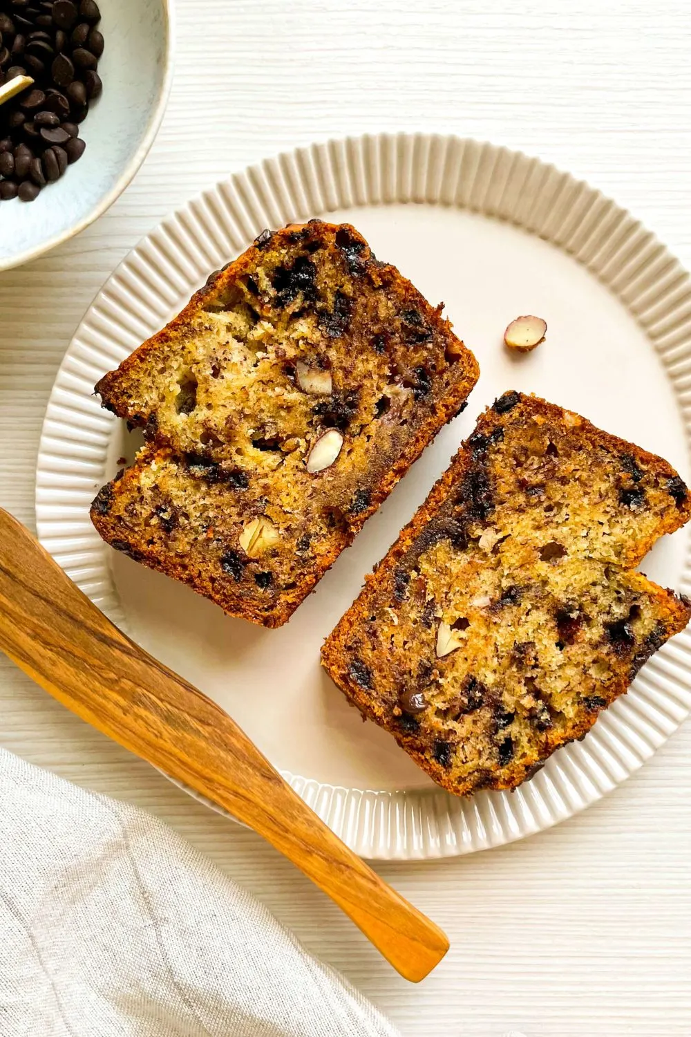 almond chocolate banana bread