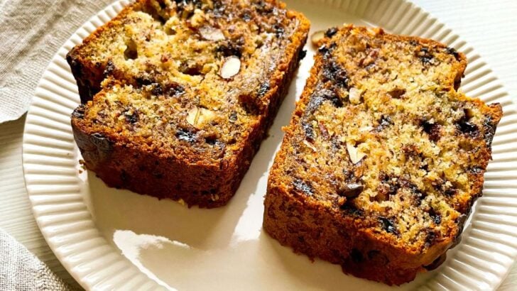 almond chocolate banana bread