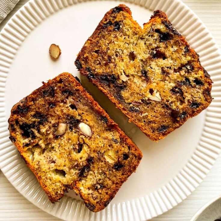 almond chocolate banana bread