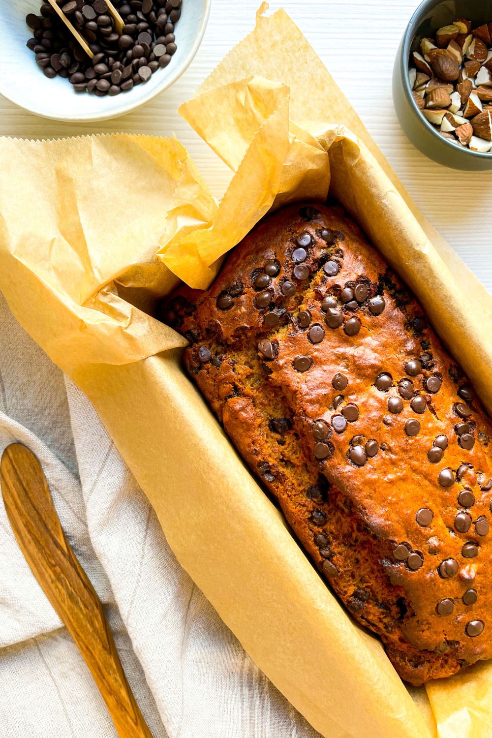 almond chocolate banana bread