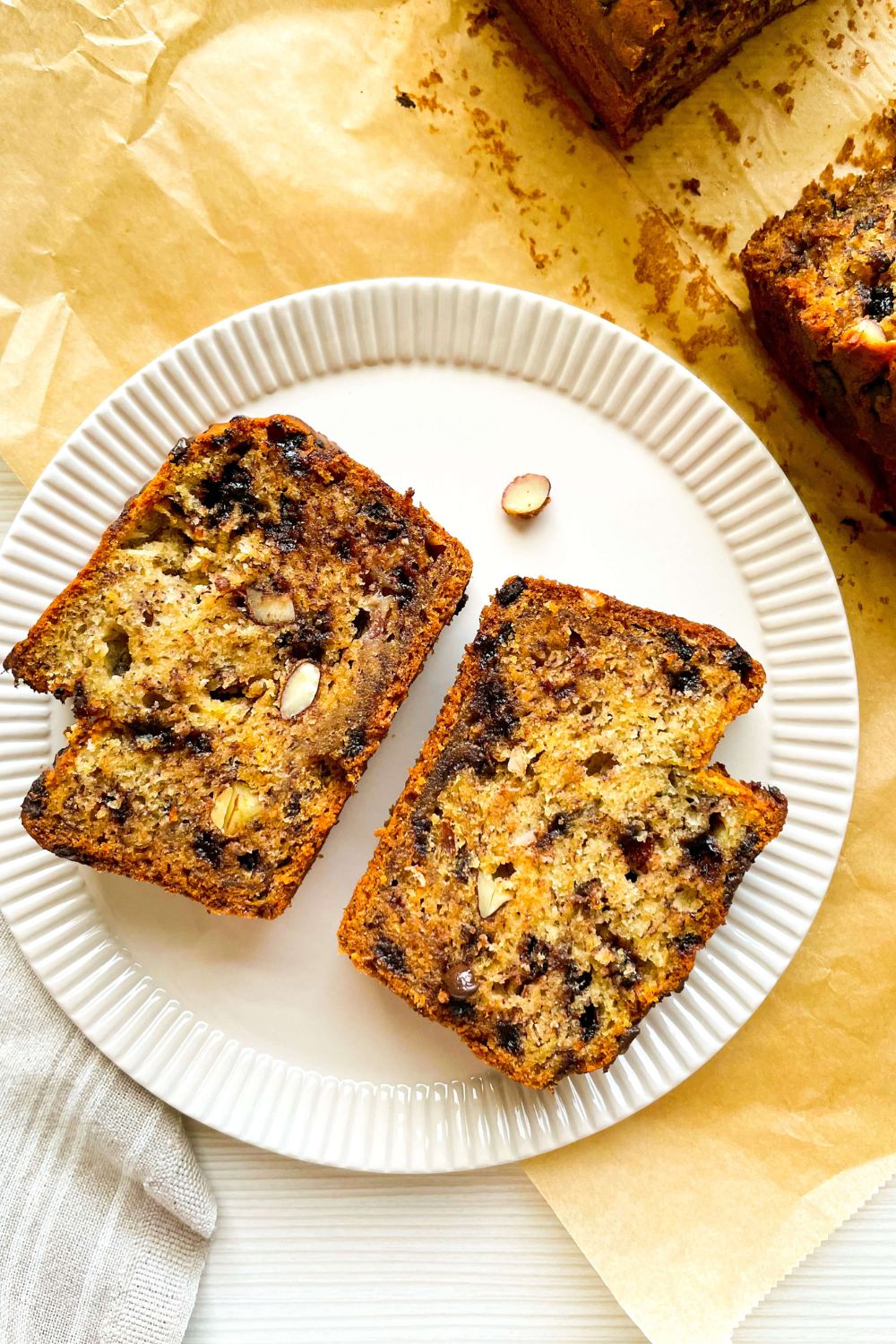almond chocolate banana bread