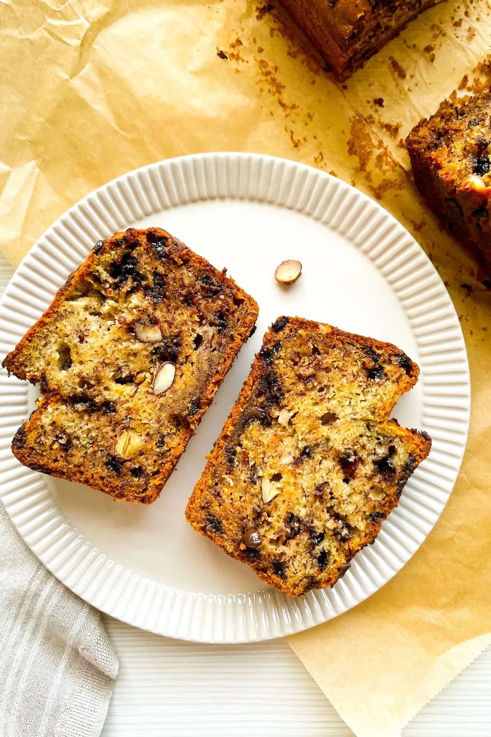 almond chocolate banana bread