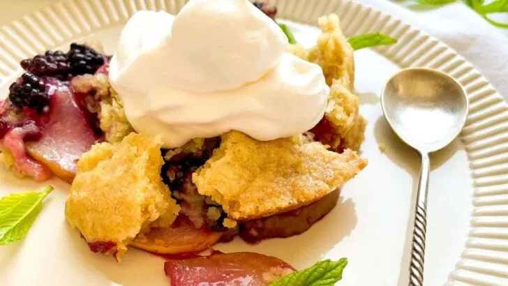 Blackberry Cobbler with Pear