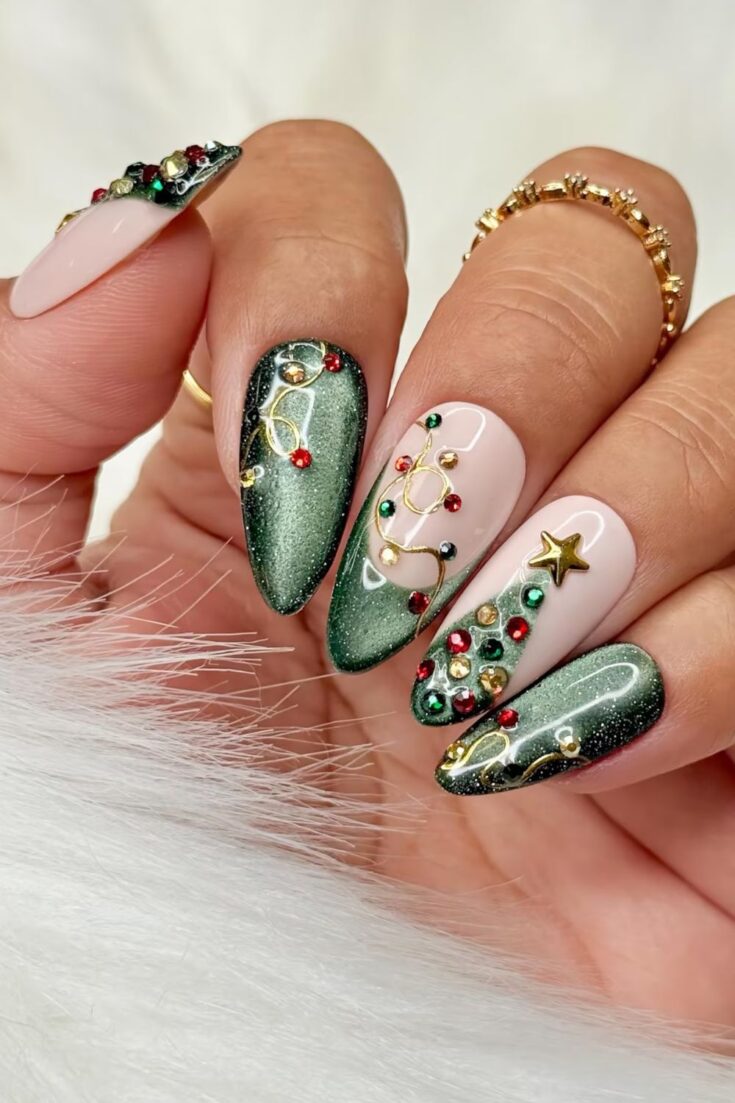 Image for Green Christmas Lights & Tree Nails