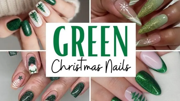 green christmas nails