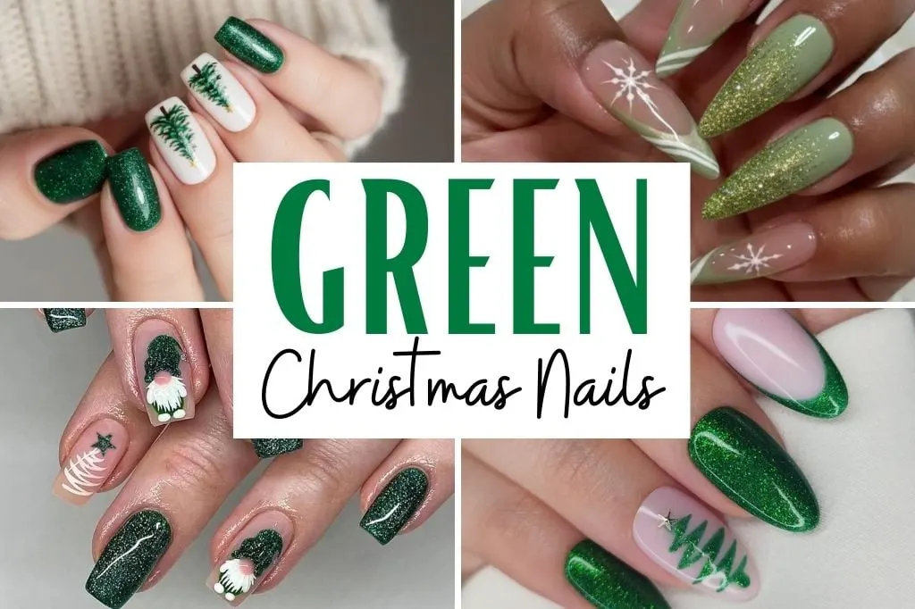 green christmas nails