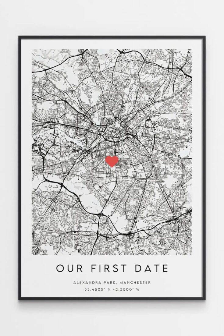 Image for Our First Date Map Print