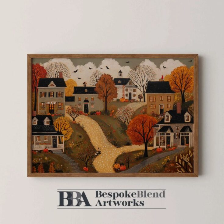 Image for Autumn Pumpkin Village Print